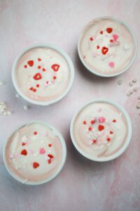 Just put melted white chocolate and sprinkles on each of the cups to finish them off.