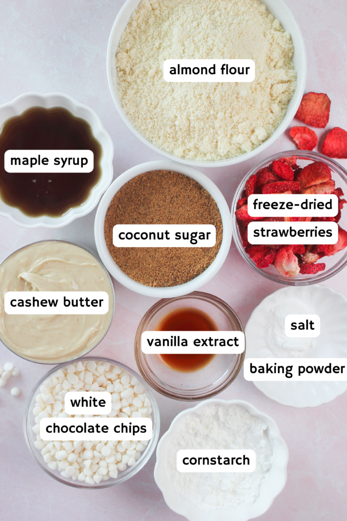 All of the ingredients needed to make these vegan cookies.