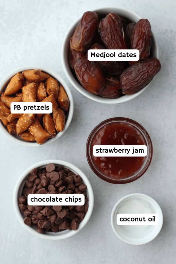 All of the ingredients needed to make these dates.