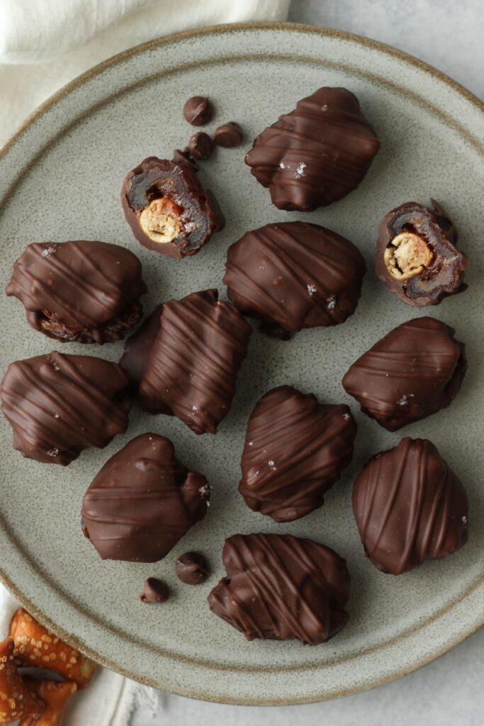 A plate of the finished dates and ready to enjoy! 