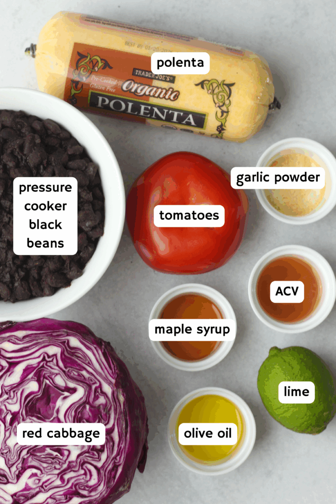 All of the ingredients needed to make these bowls.