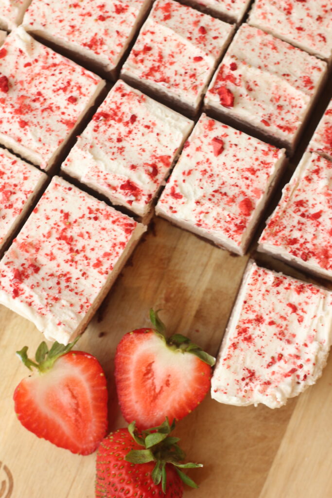 The ice cream bars have been cut into 25 squares.