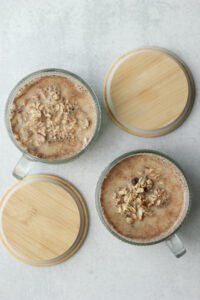 Just transferred the overnight oat mixture evenly between two jars.