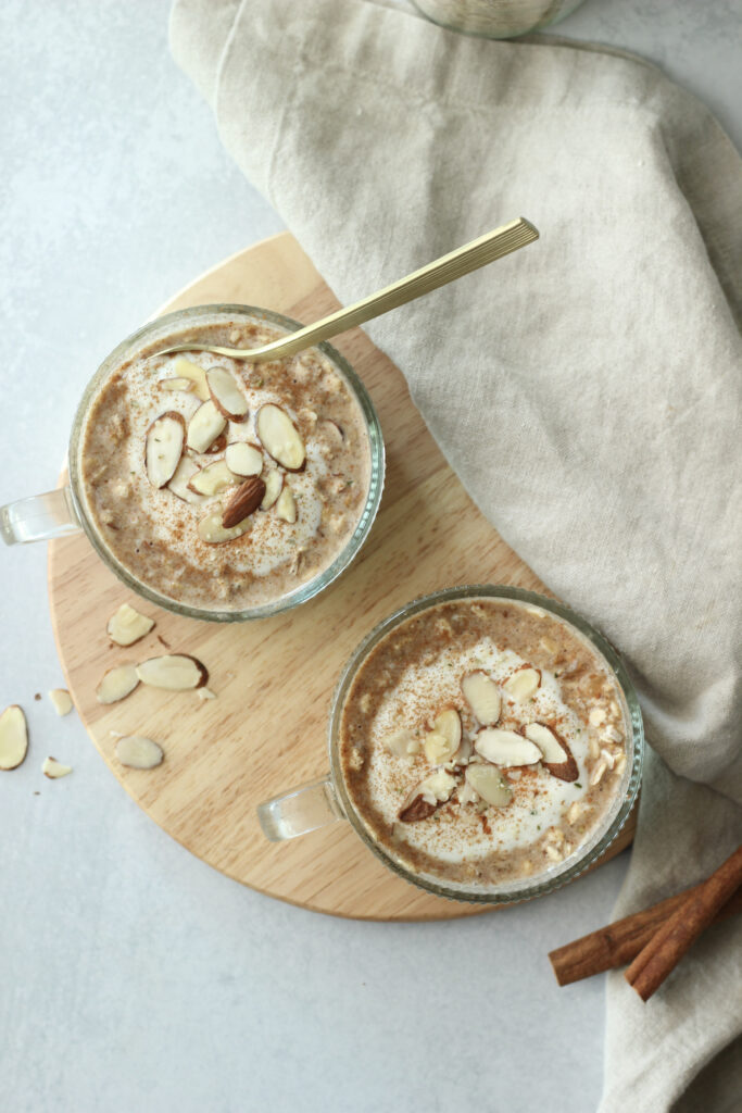 The two overnight oats are ready to enjoy.