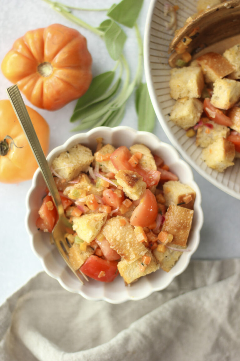 Easy Vegan Fall Panzanella Salad