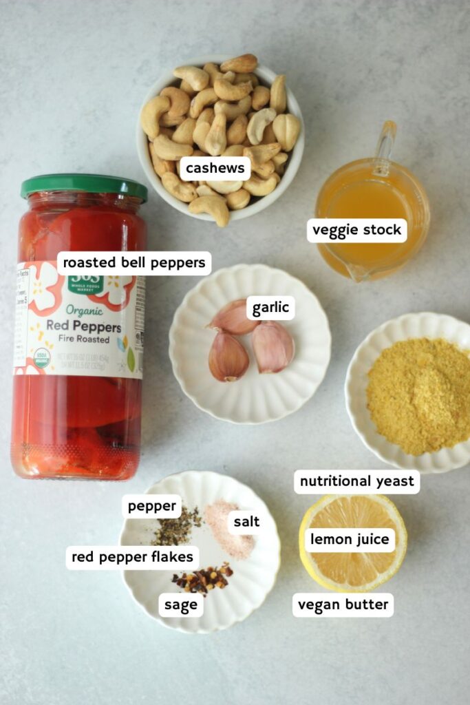 All of the ingredients needed to make this sauce.