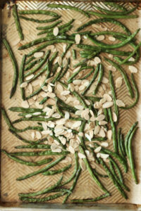 The almonds have been added to the green beans.