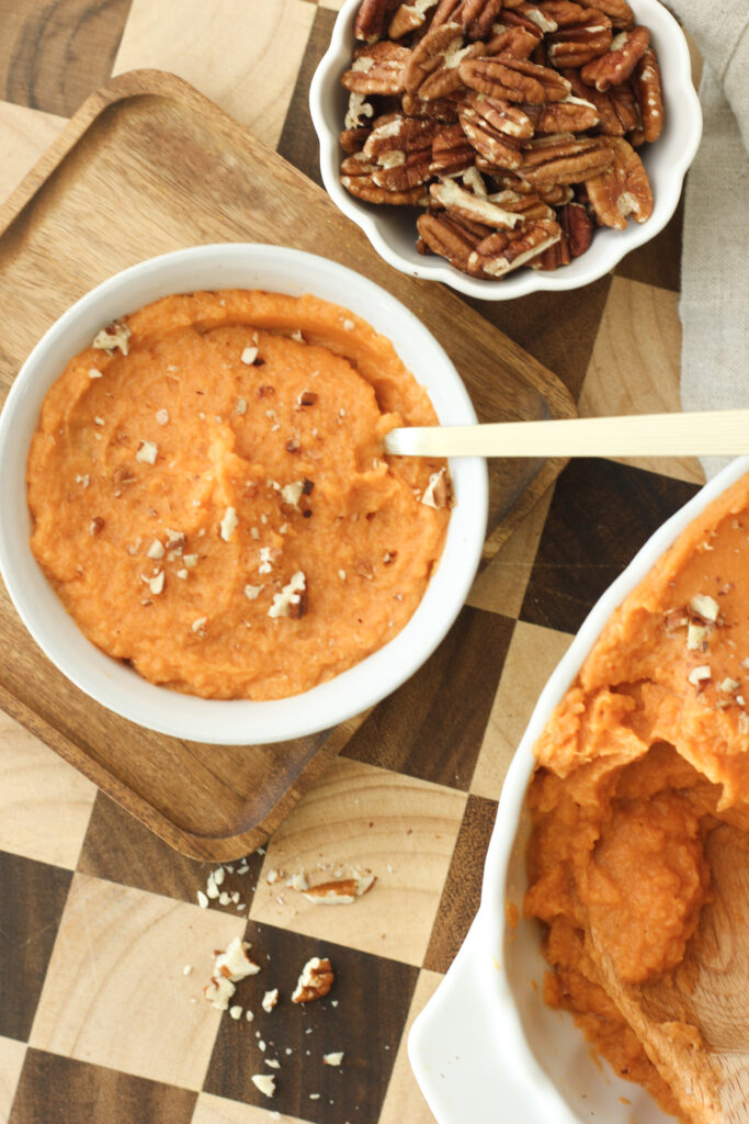 A small serving of these sweet potatoes.