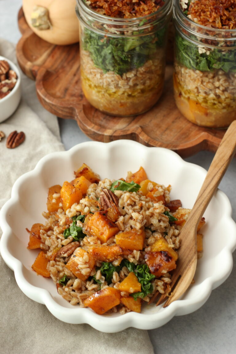 Layered Fall Harvest Salad Meal Prep Jars (vegan)