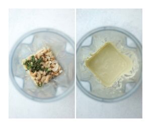 All of the sauce ingredients blended.