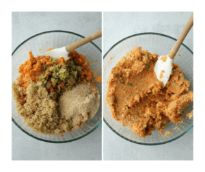 All of the remaining ingredients have been added to the bowl and mixed together.