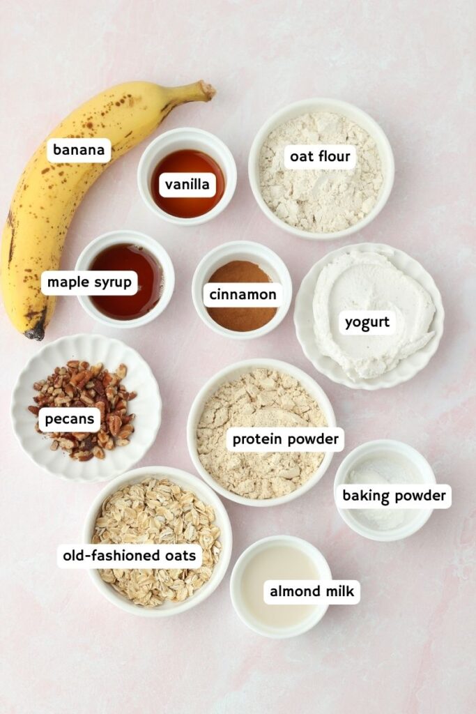 All of the ingredients needed to make this mug cake.