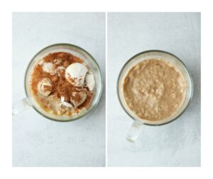 The remaining ingredients have been added to the mug and mixed well.