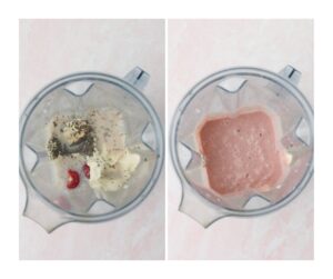 All of the ingredients have been blended in a high-speed blender.