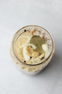 A bird's eye view of the mason jar.