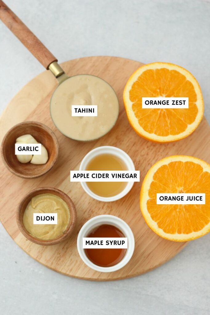 All of the ingredients needed to make this dressing.