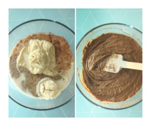 The brownie Ingredients have been added to a bowl.