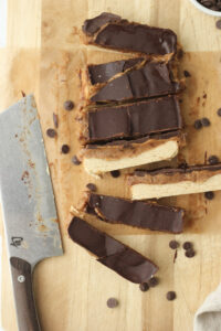 The bars have been sliced into seven bars with a sharp knife.