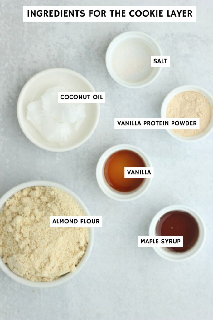 All of the ingredients needed for the bottom cookie layer.