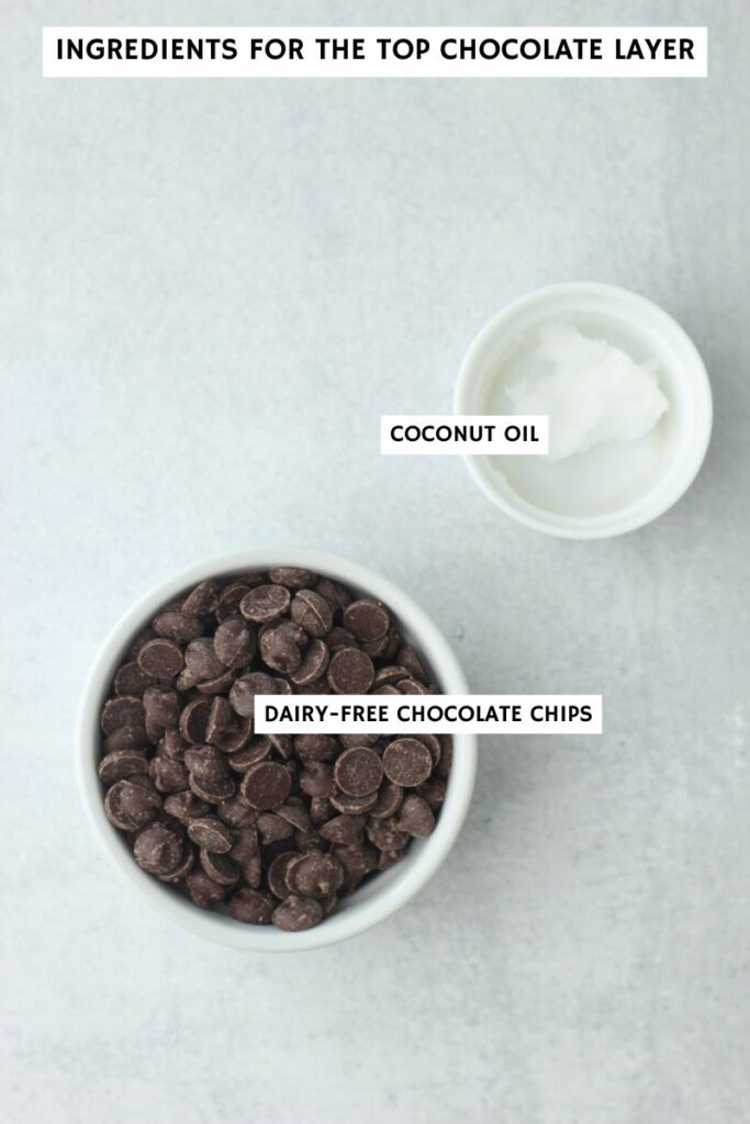 All of the ingredients needed to make the top chocolate layer.