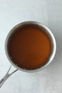 The brine is cooling in a saucepan.