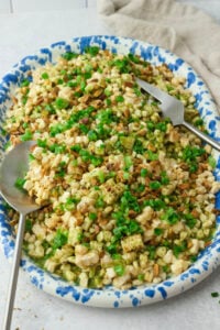 The corn salad is ready to be served.