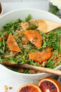 The salad dressing has been tossed into the salad.