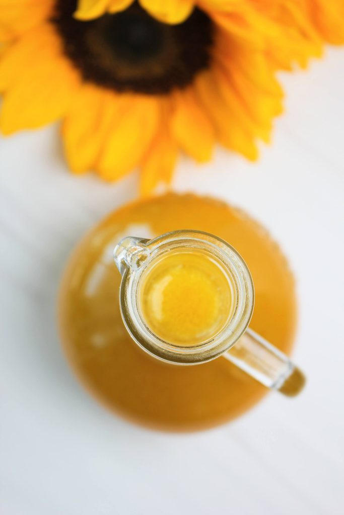A glass jar with homemade pumpkin maple vinagirette.